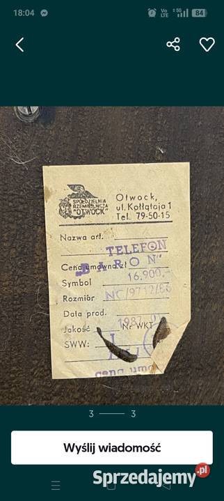 Telefon Baron 1987 Retro Legnica