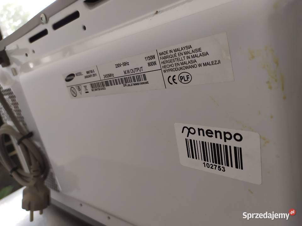 Samsung MW73BS Kuchenka mikrofalowa WYSYŁKA 0 mazowieckie Kazuń Polski sprzedam
