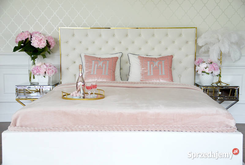 Łóżko glamour złote ze stelarzem 200x200 Warszawa sprzedam