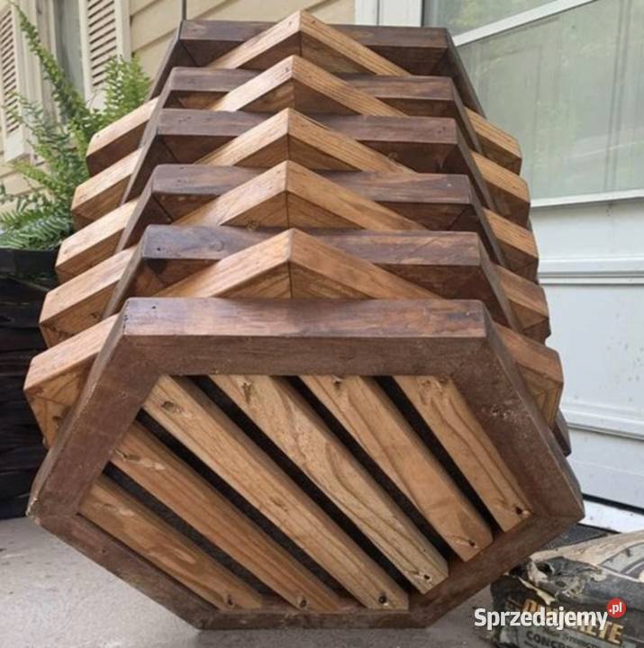 Drewniana donica sześciokątna 65 Donice ogrodowe Zgierz