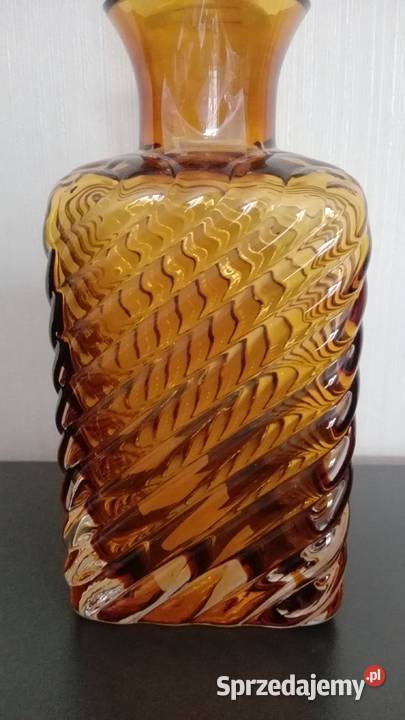 Karafka szklana grube miodowe szkło NOWA podlaskie Białystok