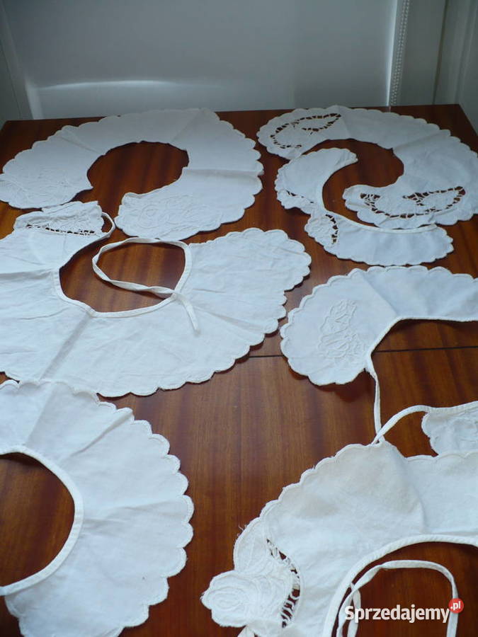 kołnierzyki zrobione haftem rchelie 9 sztuk sprzedam