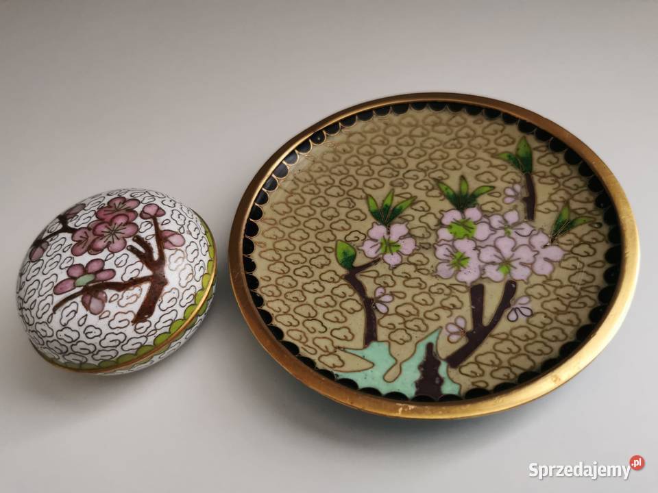 Zestaw dekoracyjny z emalii komórkowej mosiądz