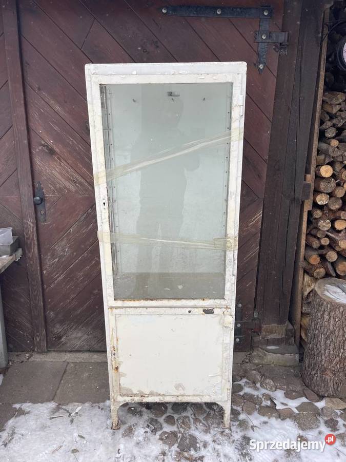 Kultowa Szafa Medyczna LOFT MetalSzkło Retro PRL Meble