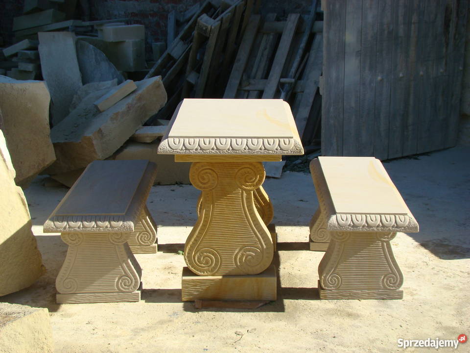 Elegancki i stylowy komplet ogrodowy z piaskowca Kamienna Góra sprzedam