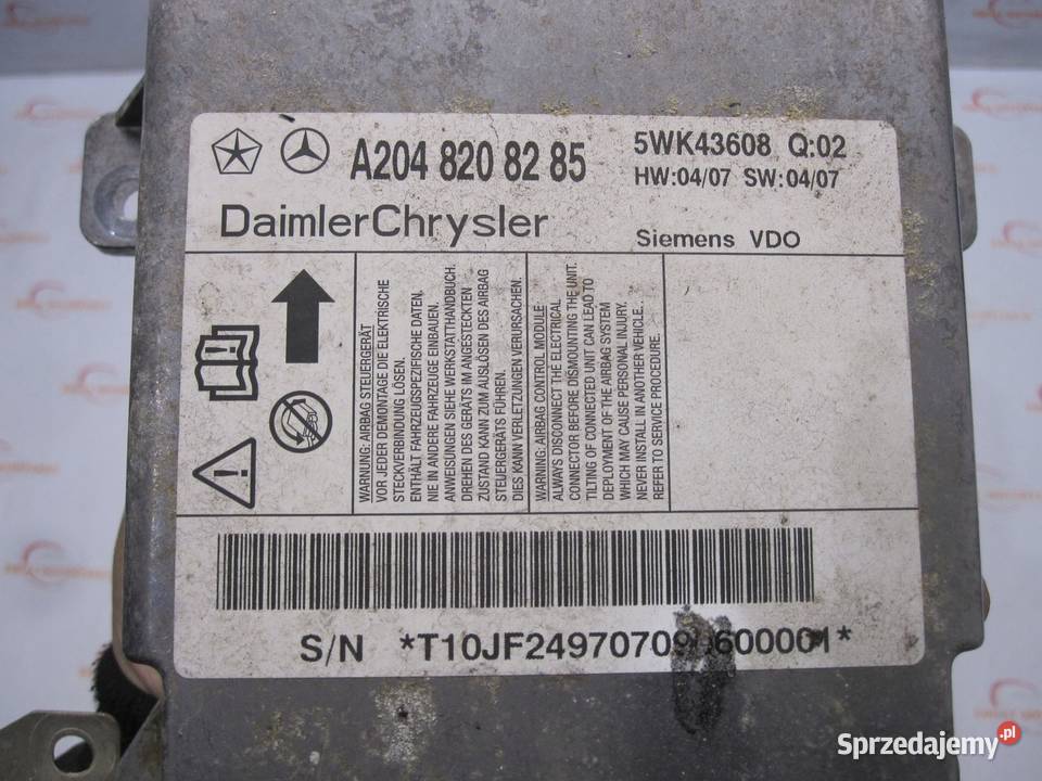 MERCEDES W204 07r moduł AIRBAG A2048208285 Kielce