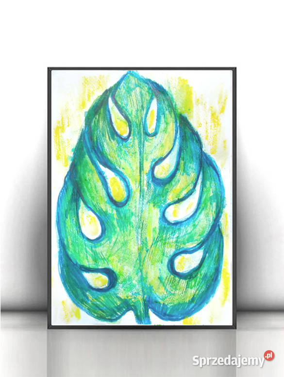 liść obraz A4 boho rysunek na ścianę botaniczna