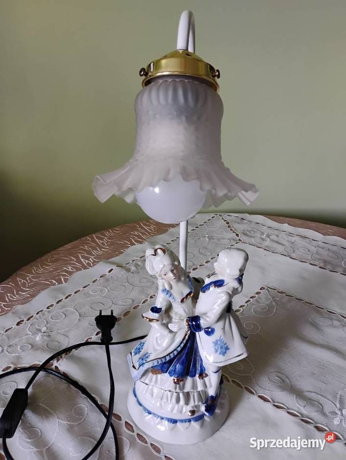 Lampka biurkowa porcelanowa