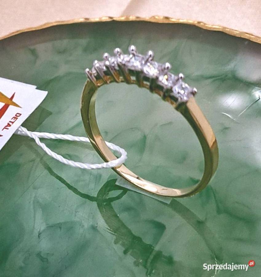 Pierścionek r15 Złoty pr585 Obrączkowy korona z złote sprzedam