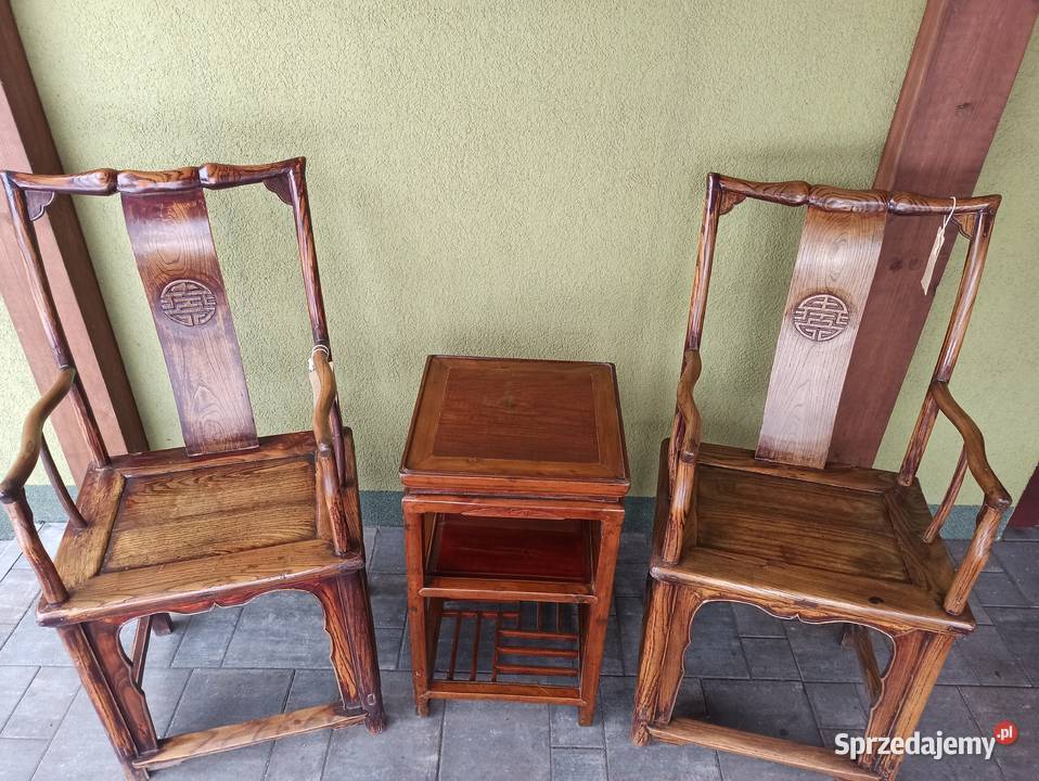 Fotel fotele stolik zestaw kawowy Chiny XIX w wielkopolskie Budzyń
