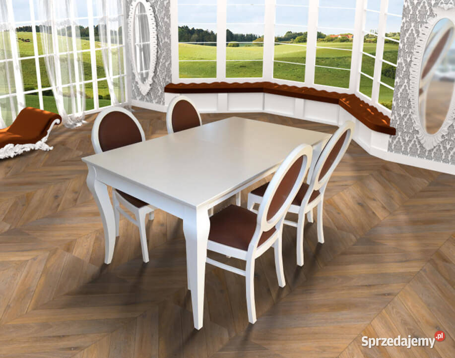 Stół OLIVIER 6 krzeseł OVAL Lite Drewno Sopot