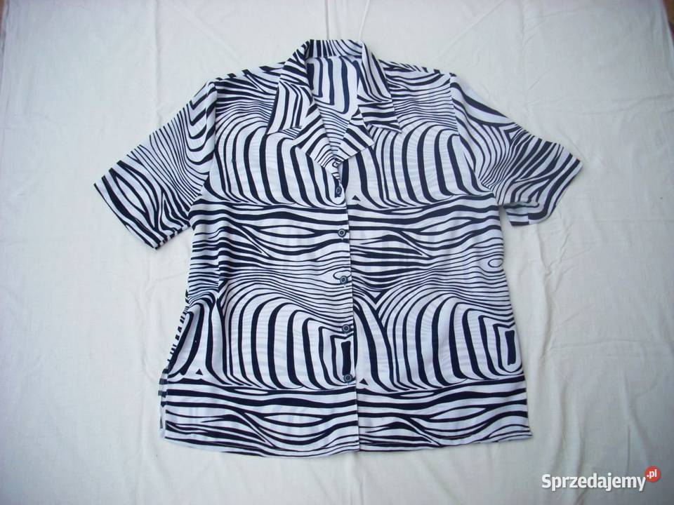 Koszula elegancka czarno biała 46 48 Zebra Nowy Sącz