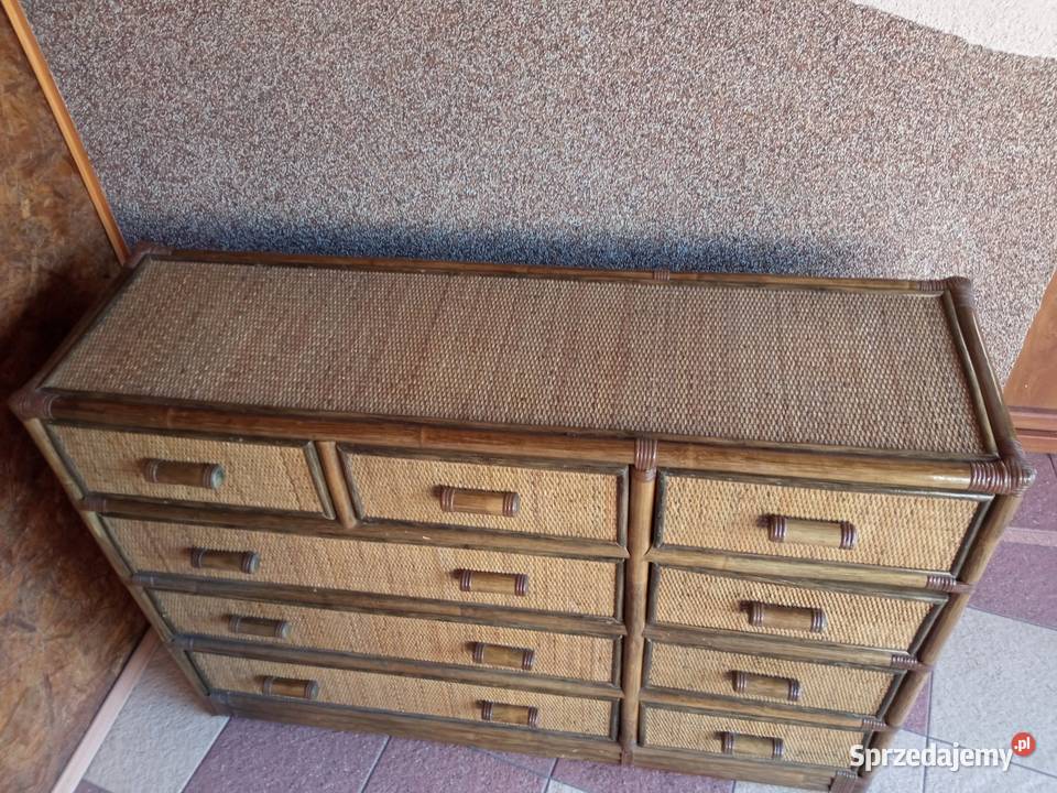Komoda Rattanowa z szufladami 120x39x84 Sosnowiec