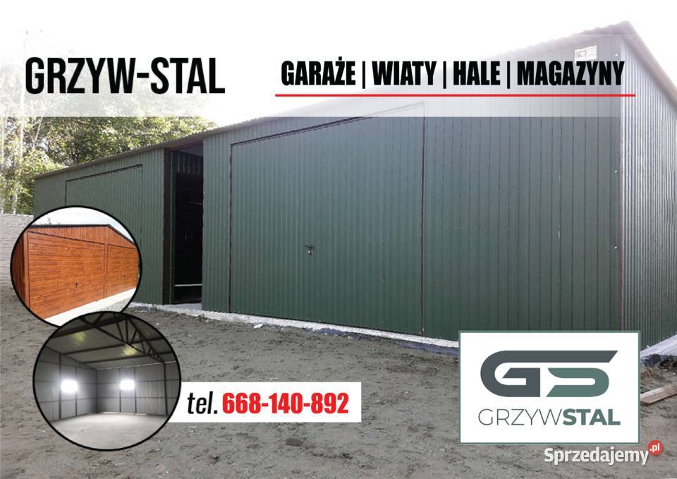 Garaż Blaszany Lekka Hala Stalowa konstrukcja z Wołów