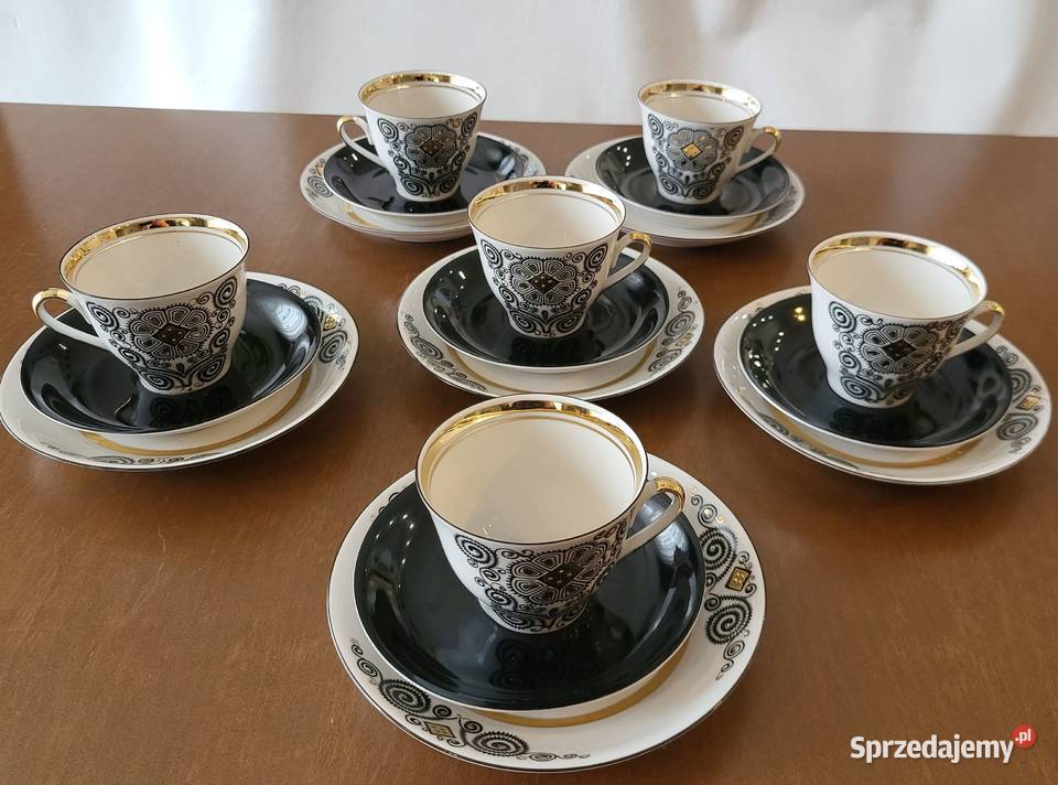 Porcelana łotewska RPR zestaw do espresso 6 osób Szczecin