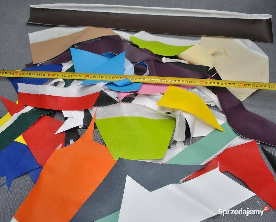 Ścinki z ekoskóry skaj tapicerski skrawki Łętownia