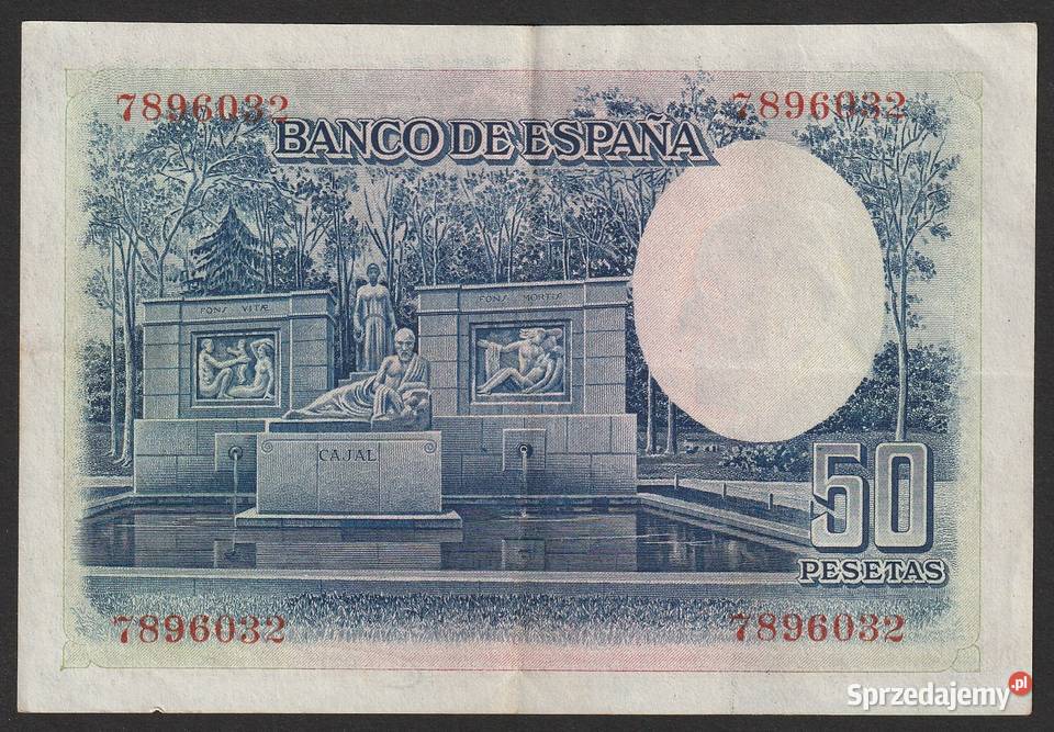 Hiszpania 50 peset 1935 Ramon y Cajal 789 Łódź