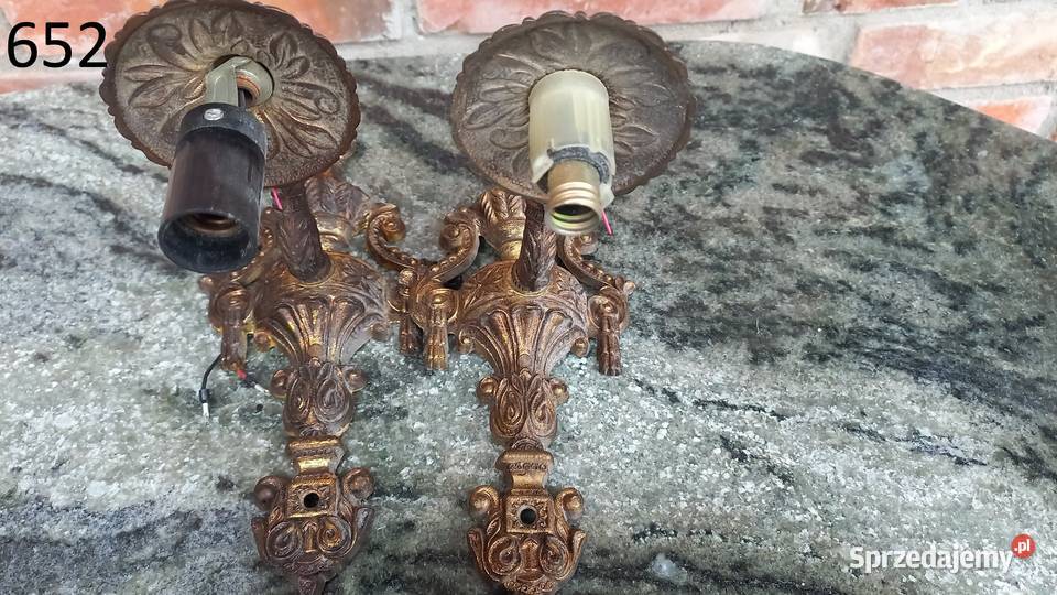 Kinkiet mosiężny 2 Lampka nocna metalowa Kinkiety Gawroniec