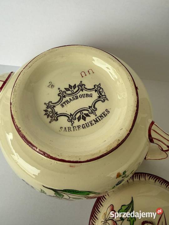 Przedwojenny Imbryk Sarreguemines Strasbourg Porcelana i szkło Kraków