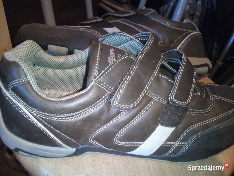 Buty męskie skórzane na rzepę marki COTTON Zebrzydowa