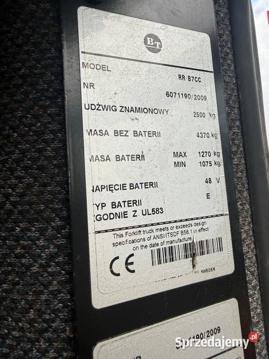 wózek wysokiego składowania TOYOTA BT RR łódzkie Działoszyn