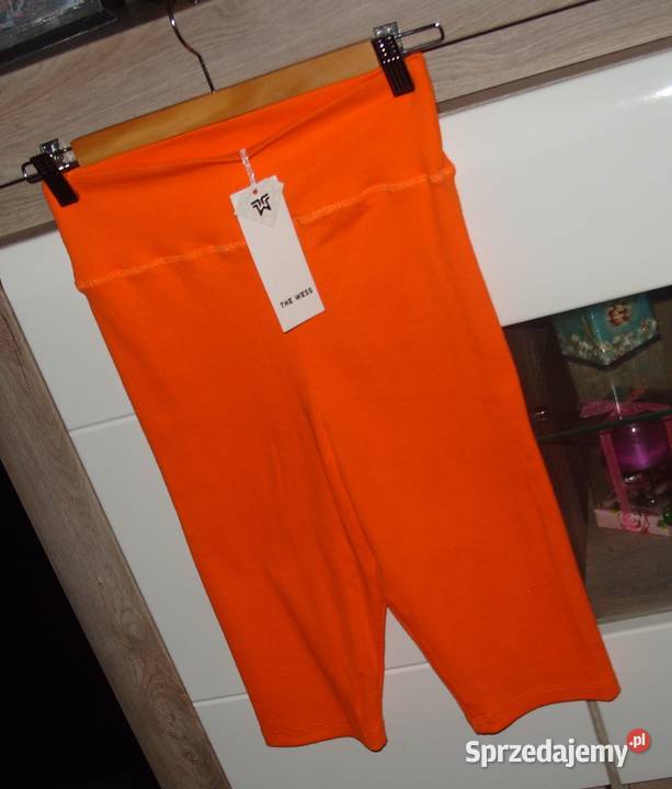 legginsy prążkowane Neonowy pomarańcz r M NOWE Rawicz