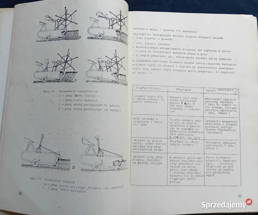 Wiązałka ciągnikowa Z005 Wc5 instrukcja obsługi Koźminek