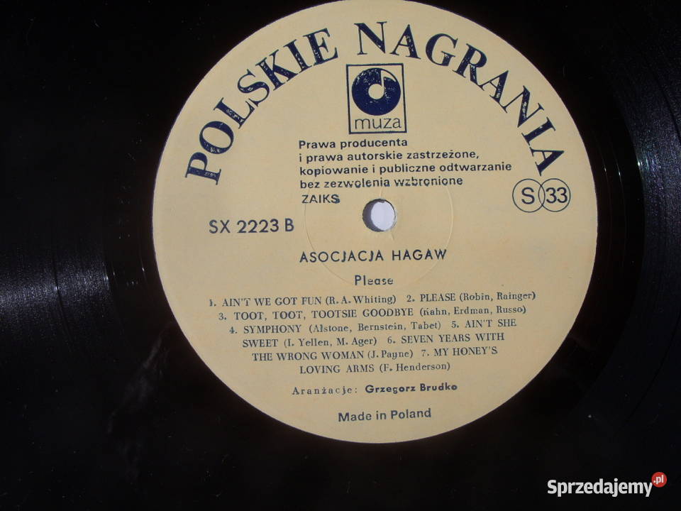 Jazz ASOCJACJA HAGAW PLEASE MUZA SX 2223 1986 Wołów sprzedam