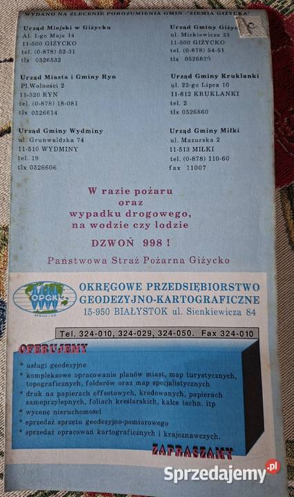 Ziemia Giżycka Mazury Polska 1100 000 mapa Kraków