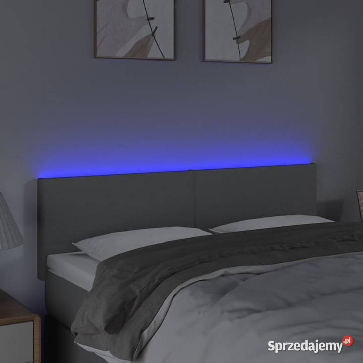 Zagłówek do łóżka z LED jasnoszary 144x5x7888 Warszawa