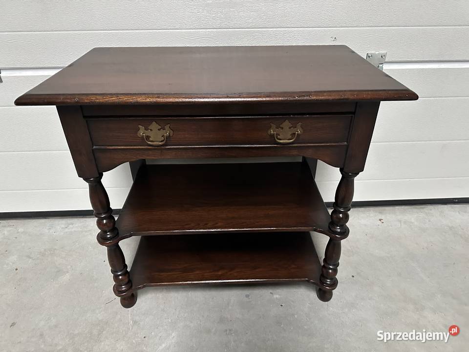 Drewniana konsola szafka etażerka z szufladką wielkopolskie Sławoszewek