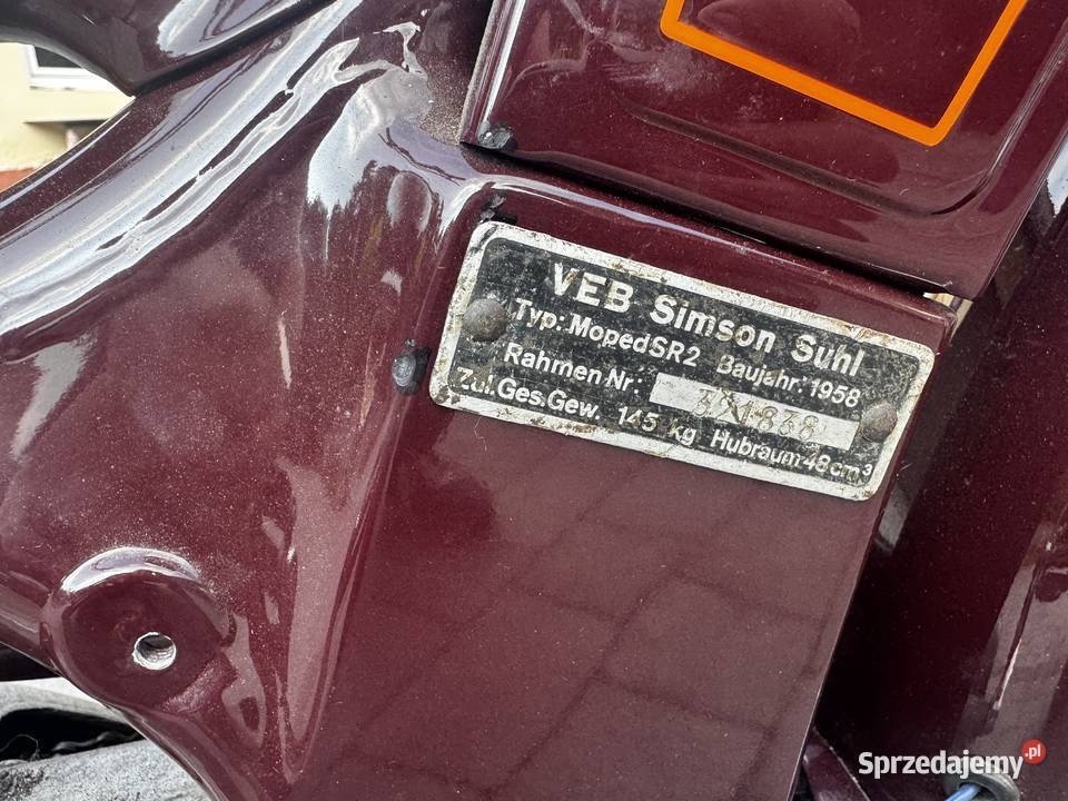 VEB Simson Suhl Moped SR2 1958 r Pustków-Osiedle