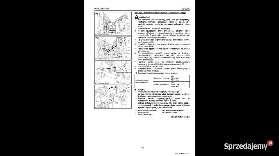 KUBOTA WSM M8560 M9960 instrukcja NAPRAW J Gdańsk