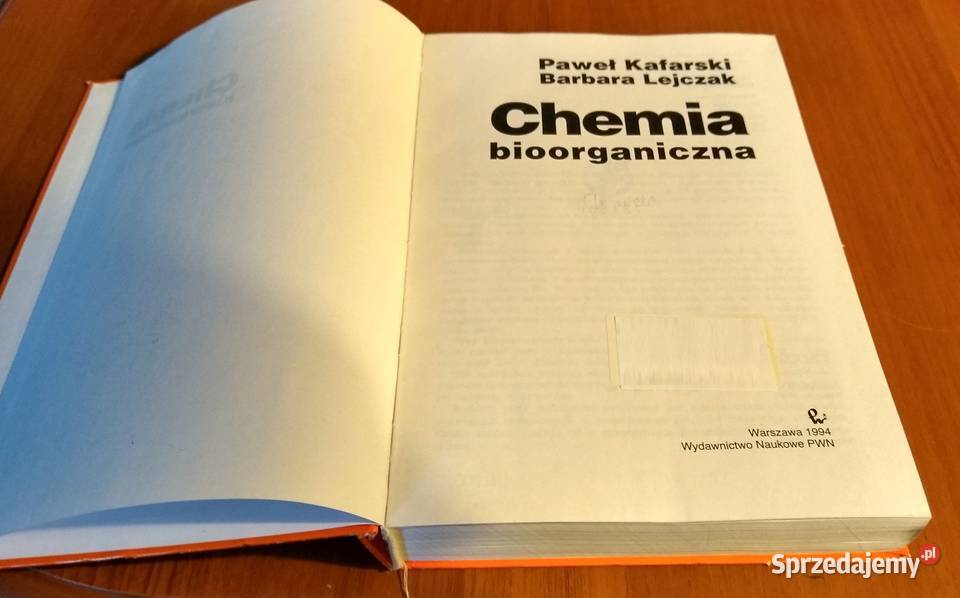Chemia Bioorganiczna Barbara Lejczak Paweł tradycyjny podręcznik Gdańsk sprzedam