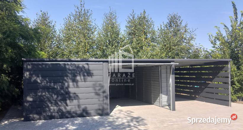 GARAZ BLASZANY 6m x 6m wiata 3m drzwi Antracyt blacha Sprzedaż Olsztyn sprzedam