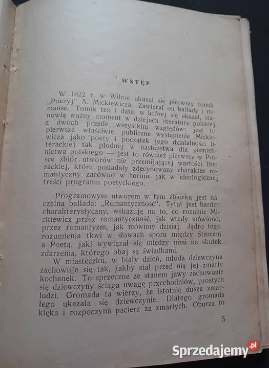 Adam Mickiewicz Ballady i Romanse Sp Wyd Książka wielkopolskie Koźminek