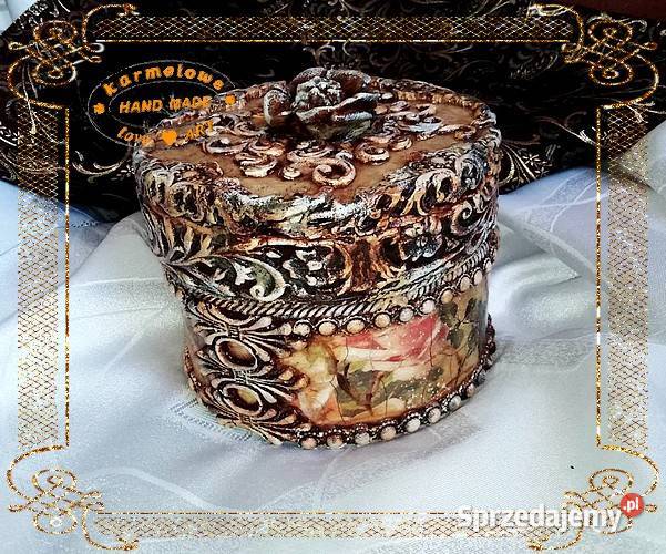 Pudełko na drobiazgi decoupage handmade sprzedam
