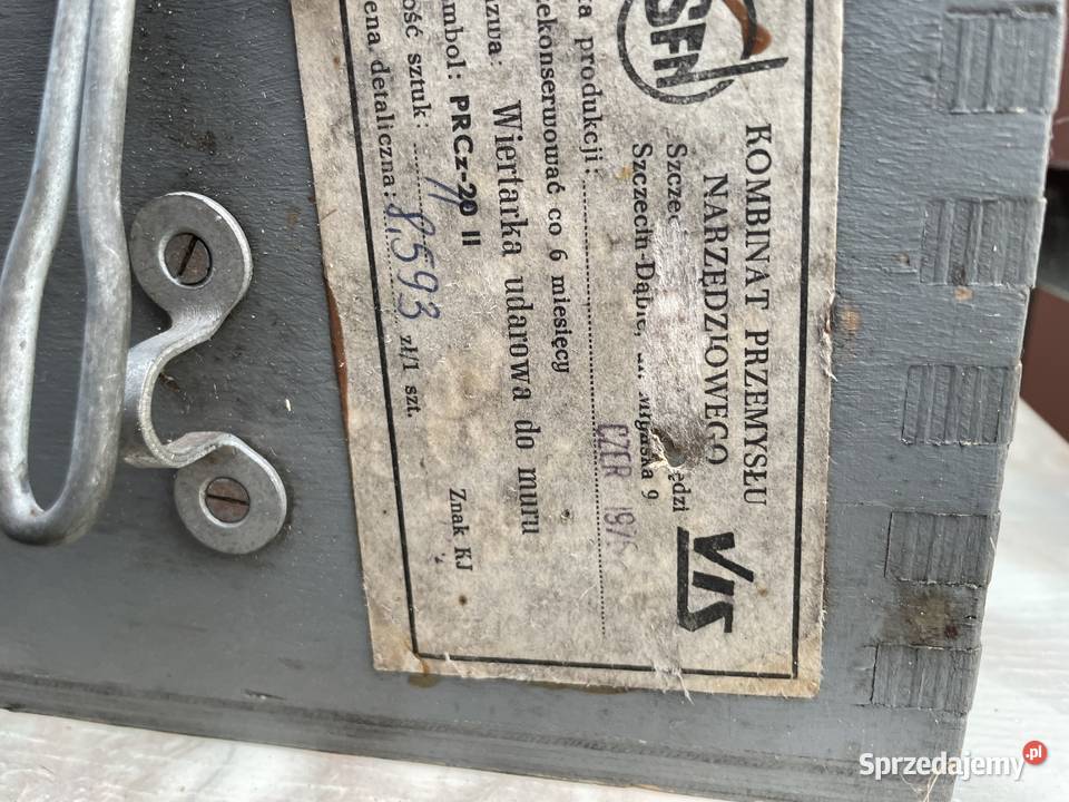 drewniana skrzynkawalizka na wiertarkę PRL Pruszcz Gdański