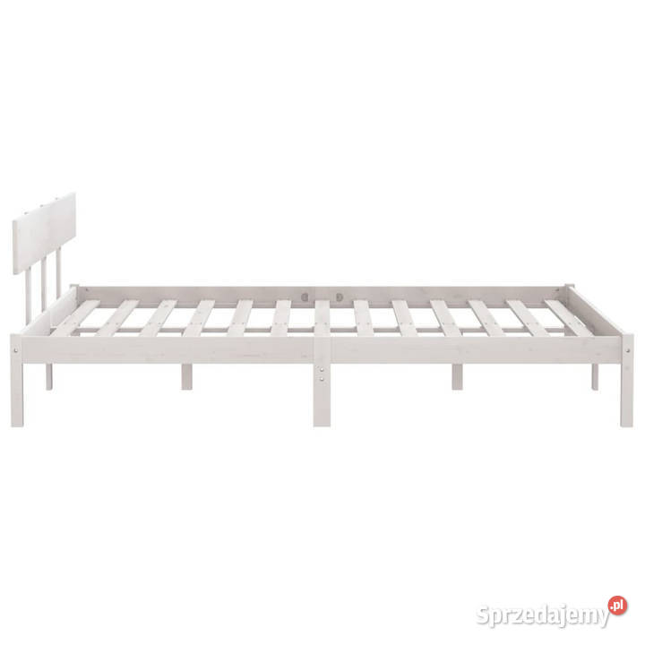 Rama łóżka biała lite drewno sosnowe 200 x 200