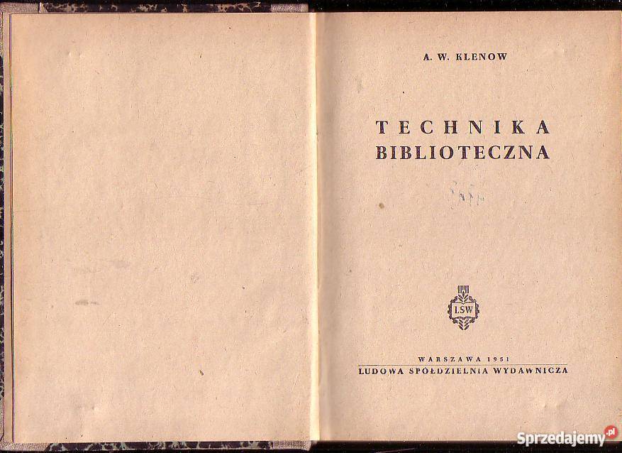 7779 TECHNIKA BIBLIOTECZNA AW KLENOW Czyrna sprzedam