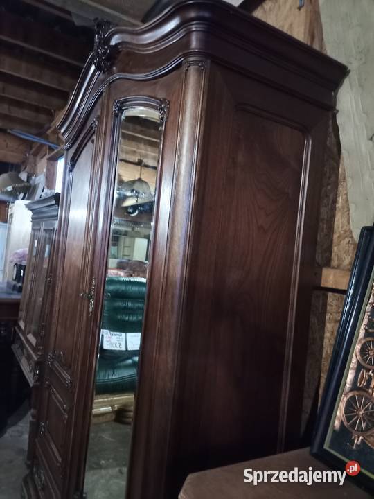 Szafa Rzeźbiona Rocaile i Lustro Kryształowe Meble Kozy