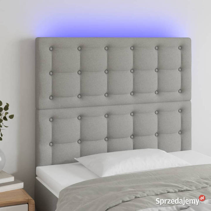 Zagłówek do łóżka z LED jasnoszary 80x5x118128 Ramy i stelaże Warszawa