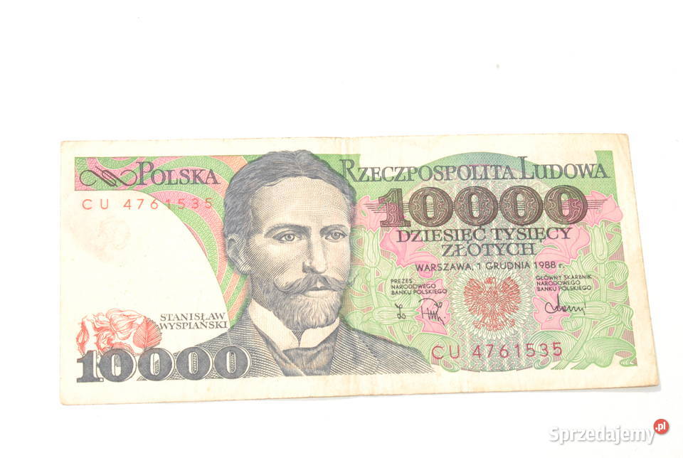 Stary banknot 10000 złotych Wyspiański 1988 Cieszyn