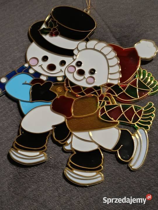 świąteczna ozdoba na okno dwa balwanki wielkopolskie Poznań