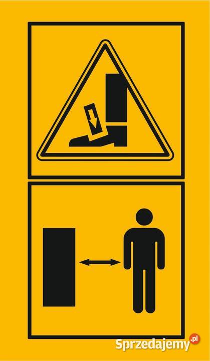 Naklejka ostrzegawcza na maszyny Kamionna sprzedam