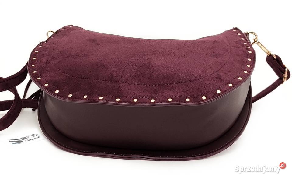 Torebka Listonoszka FloraCO Zamszowa Burgund Warszawa