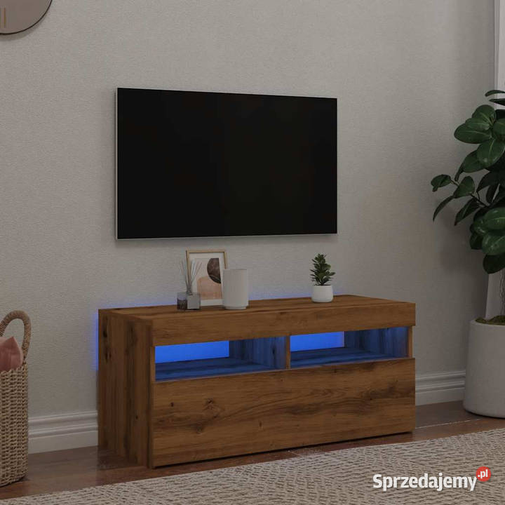 Szafka pod TV z oświetleniem LED dąb artisan Warszawa sprzedam