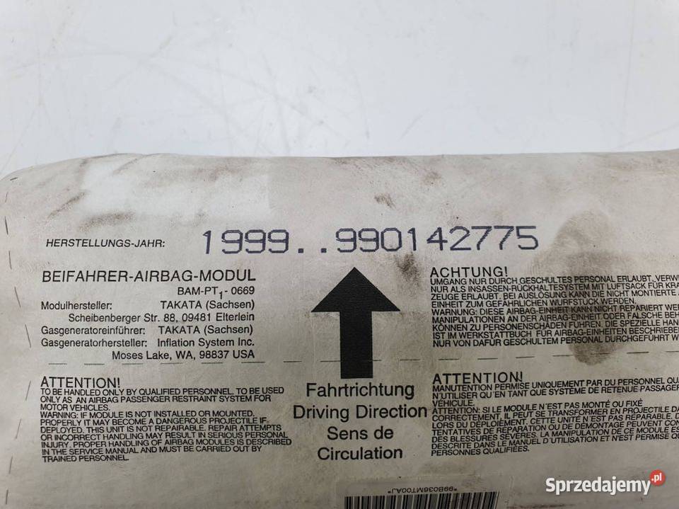 PODUSZKA AIRBAG BMW E46 3982644002 kujawsko-pomorskie