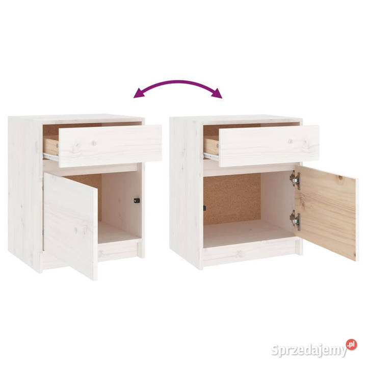 Szafki nocne 2 białe 40x31x50 lite drewno Nocne Warszawa sprzedam