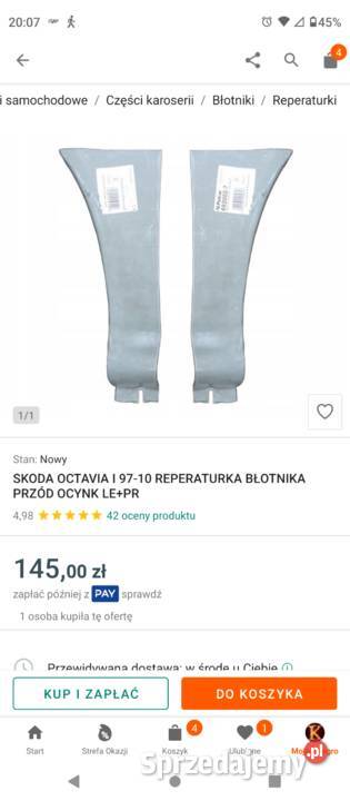 Progi i repaturki blotników Skoda Octavia 1 podkarpackie Wola Górzańska sprzedam